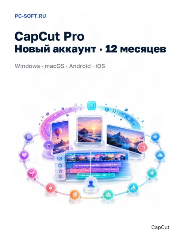 CapCut Pro - новый личный аккаунт с подпиской Windows…