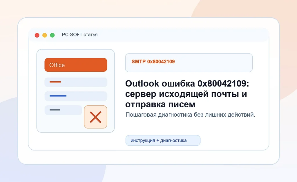 Outlook ошибка 0x80042109: сервер исходящей почты и отправка писем