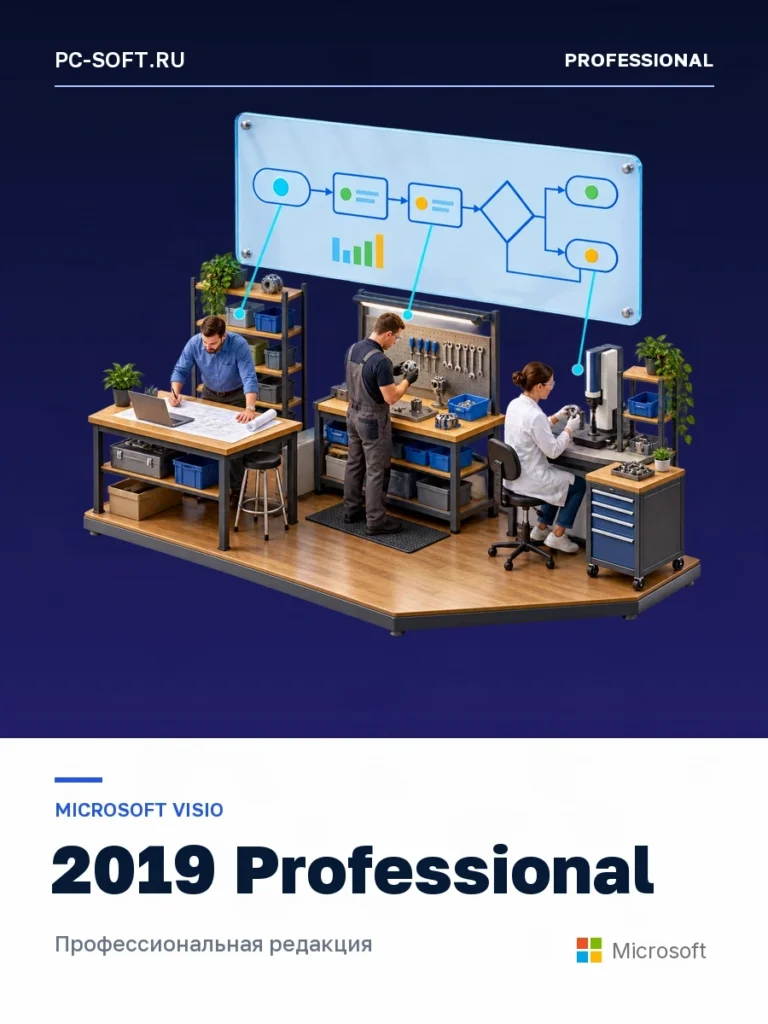 Microsoft Visio 2019 Professional — пример анализа производственного процесса