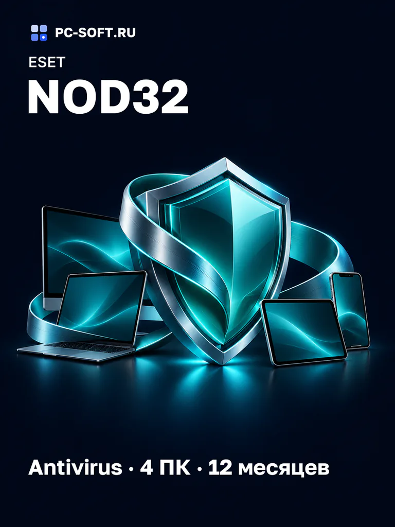 ESET NOD32 Antivirus · 4 ПК · 12 месяцев