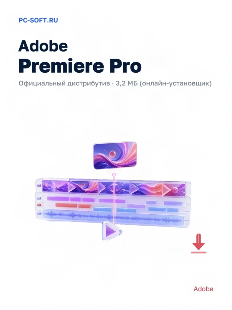 Adobe Premiere Pro — официальный дистрибутив, 3,2 МБ (онлайн-установщик)