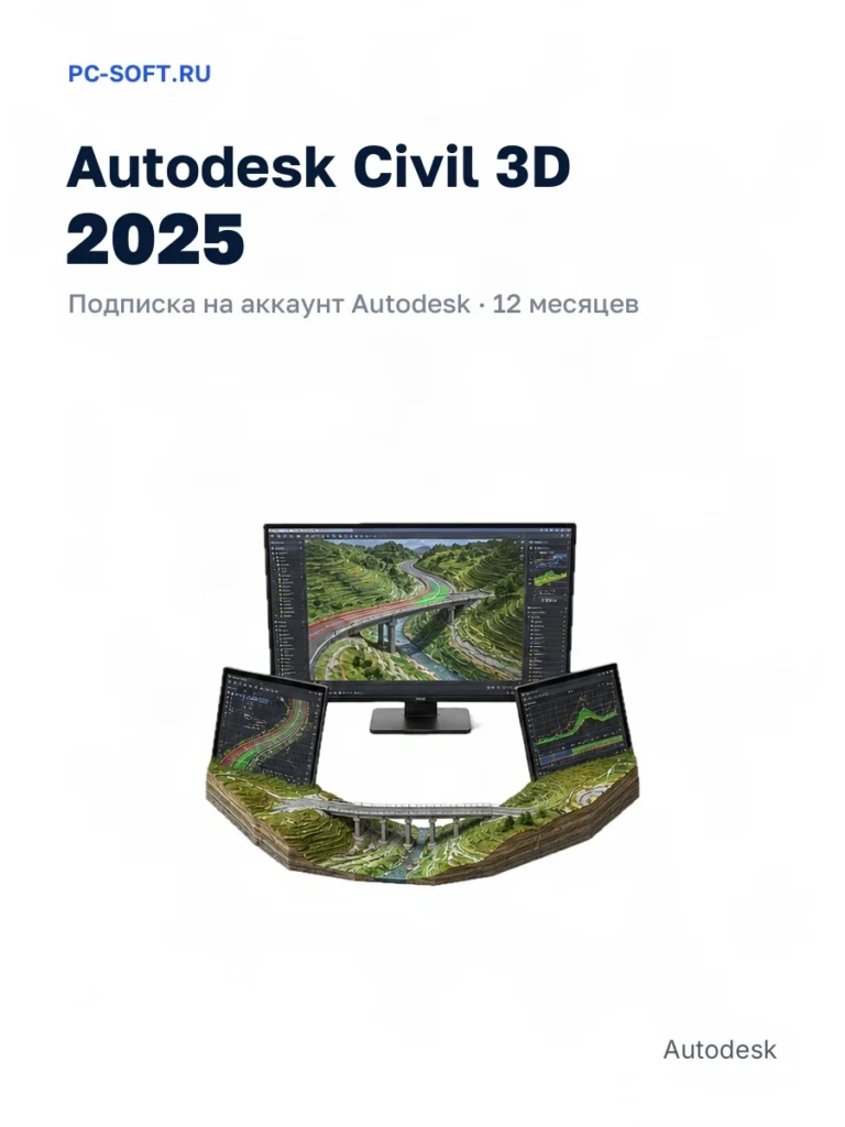 Autodesk Civil 3D 2025, подписка на ваш аккаунт Autodesk, 12 месяцев