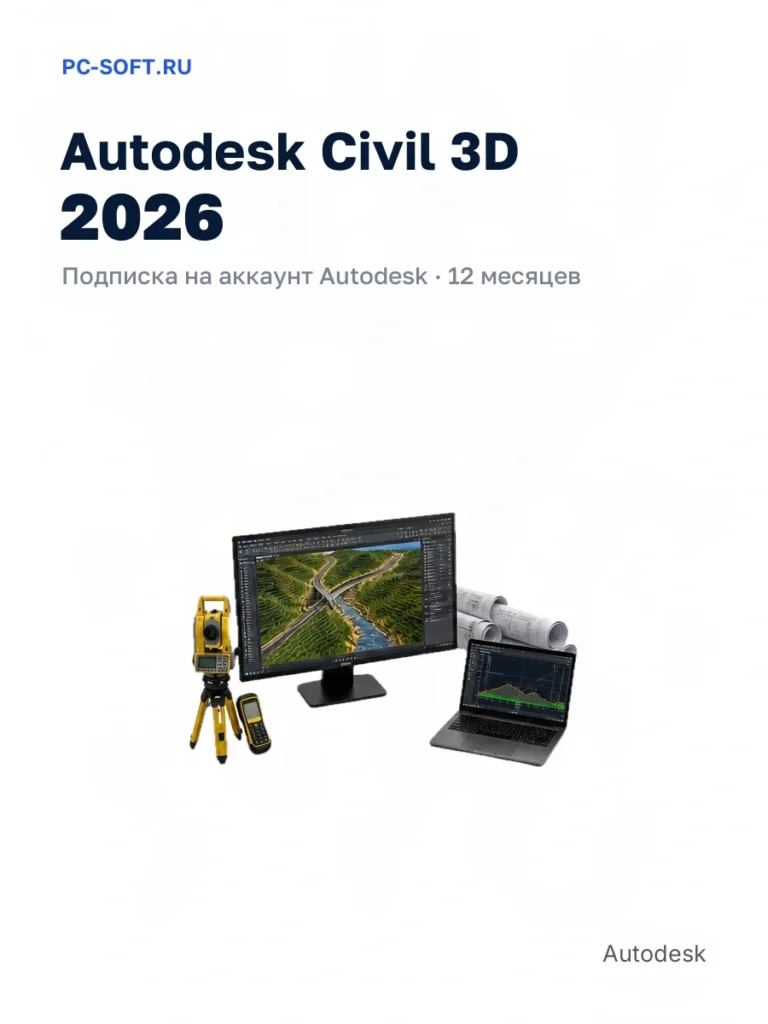 Autodesk Civil 3D 2026, подписка на ваш аккаунт Autodesk, 12 месяцев
