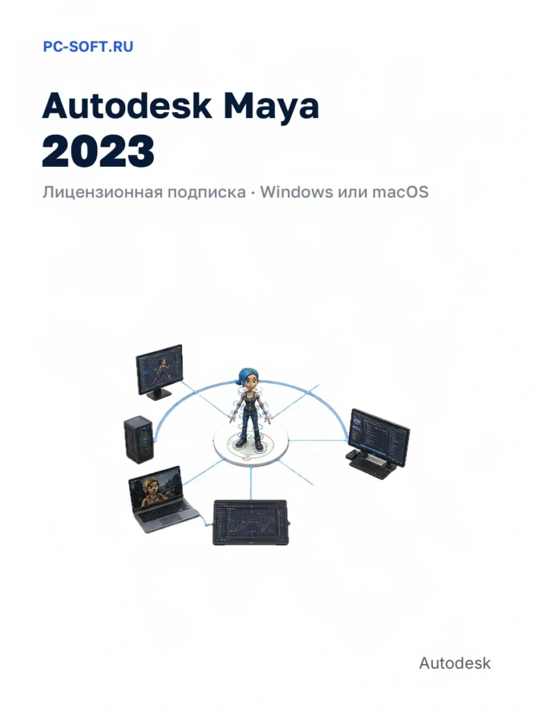 Autodesk Maya 2023 — лицензионная подписка · windows или macos