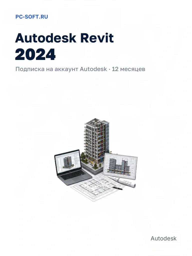 Autodesk Revit 2024, подписка на ваш аккаунт Autodesk, 12 месяцев