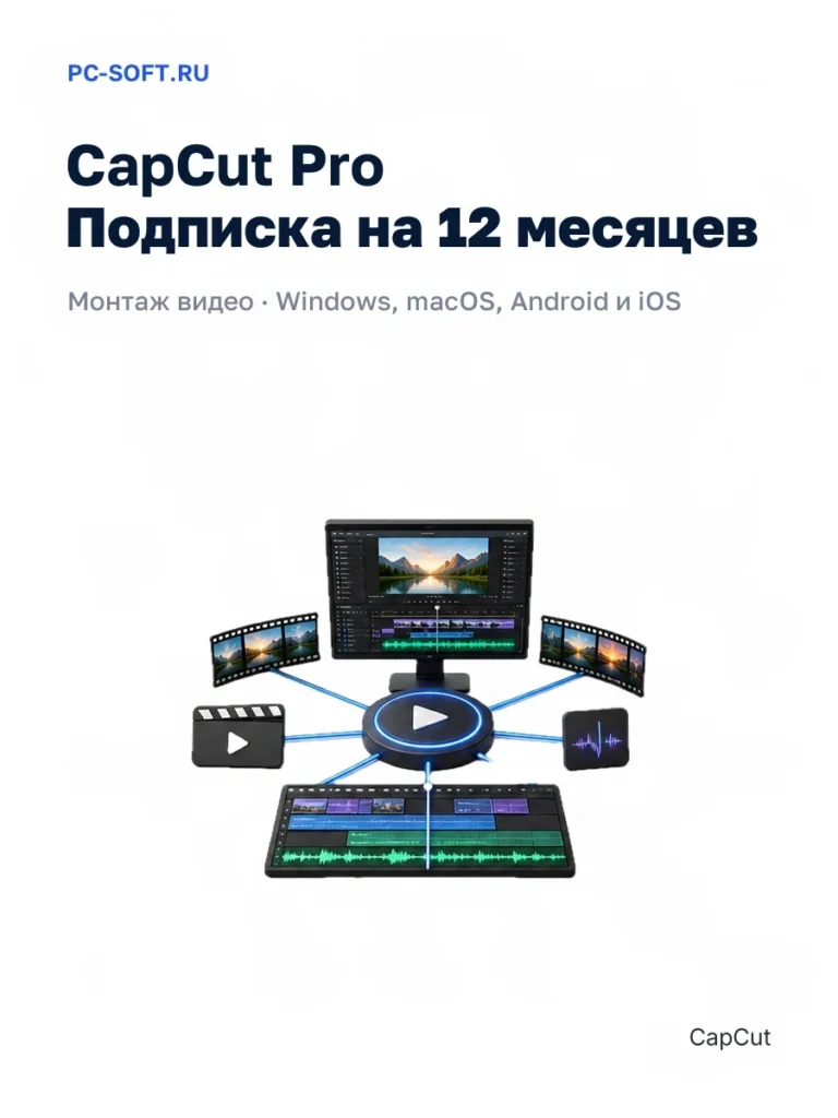 CapCut Pro — монтаж видео · windows, macos, android и ios — SKU 1741