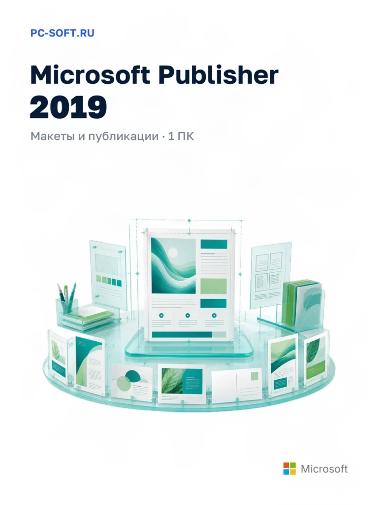 Microsoft Publisher 2019 — макеты и публикации · 1 пк