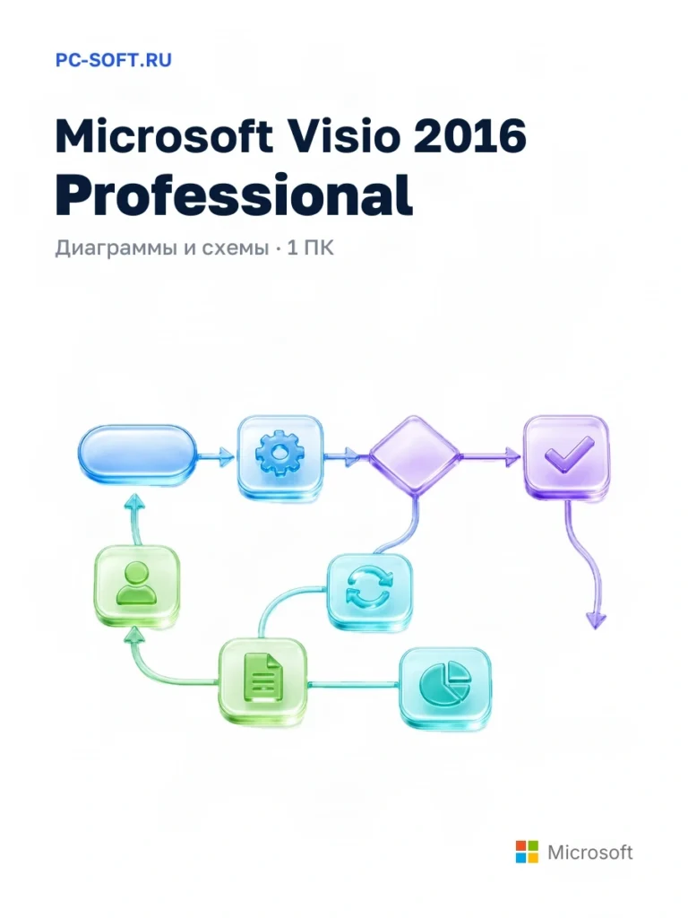Microsoft Visio 2016 Professional — диаграммы и схемы · 1 пк