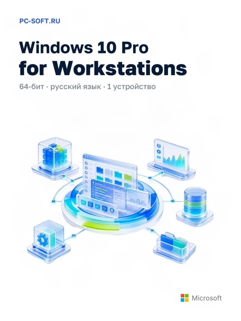 Windows 10 Pro for Workstations — 64-бит · русский язык · 1 устройство