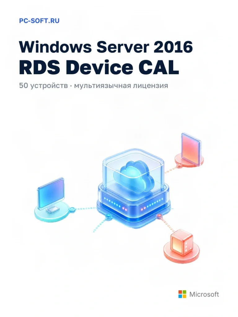 Лицензия Microsoft Windows Server 2016 Device CAL, 50 Устройств, мультиязычная