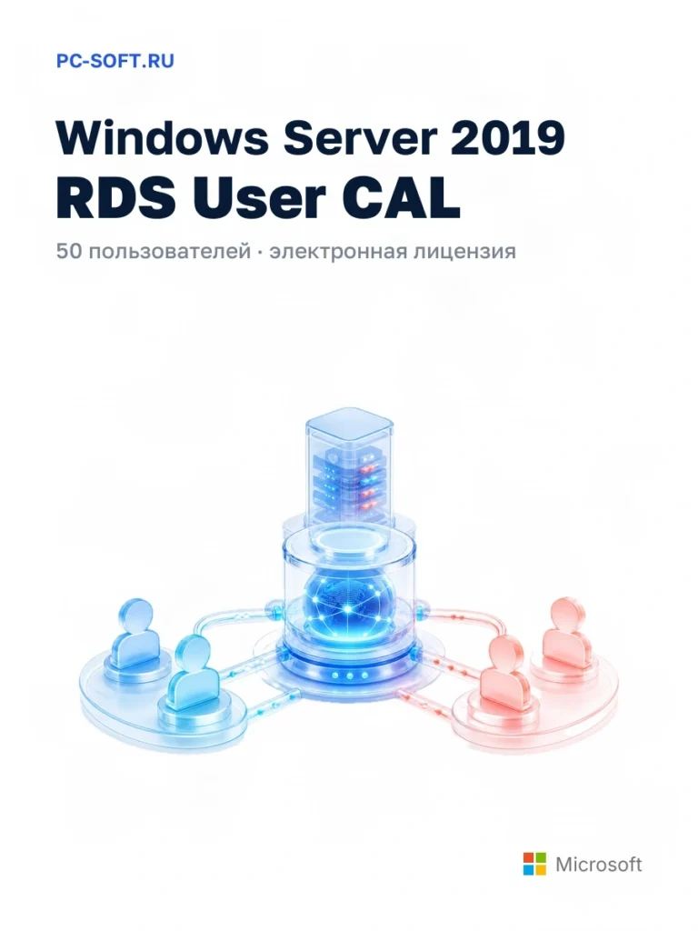 Windows Server 2019 RDS User CAL — 50 пользователей · электронная лицензия