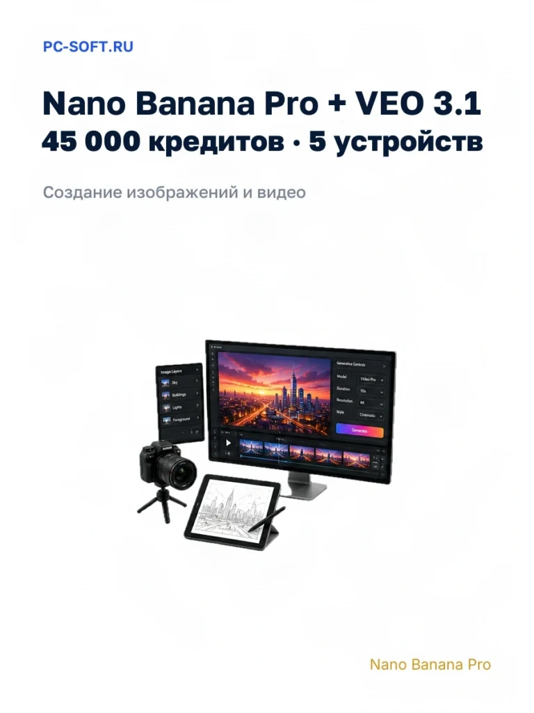 Nano Banana Pro на 5 устройств + VEO 3.1 + Google Gemini…