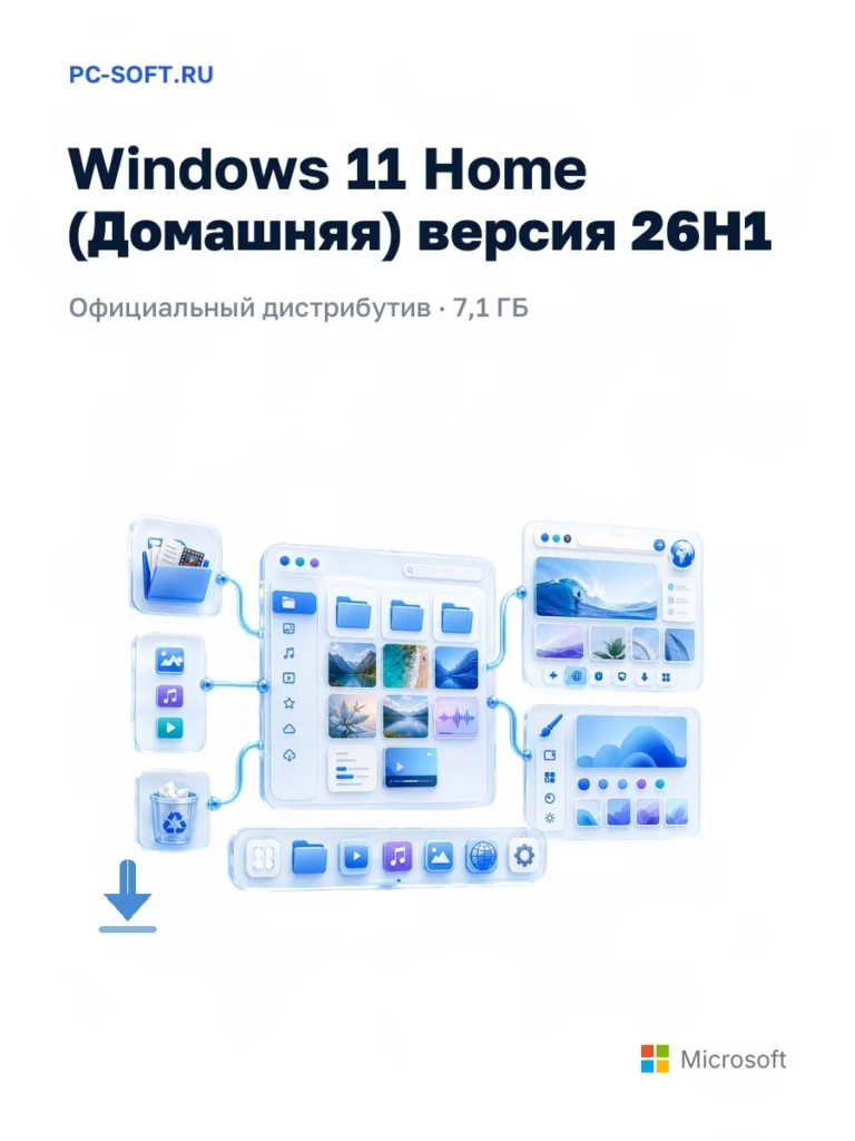 Windows 11 Home (Домашняя) версия 26H1 — официальный дистрибутив, 7,1 ГБ